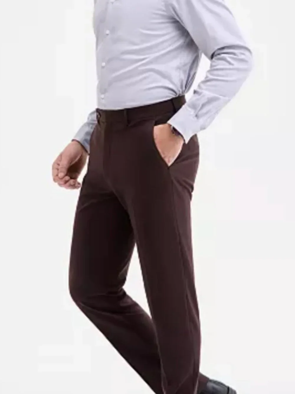 Calvin Klein Men's Slim Fit Solid Dress Pants Brown Work Slacks 30W x 30L